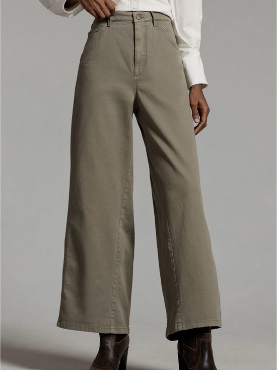Pilcro Pants - Pilcro Wide-Leg High-Rise Pants in Olive